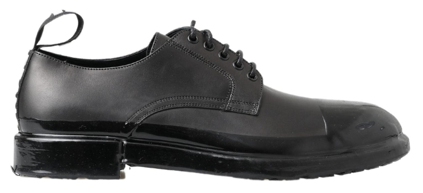 Dolce & Gabbana Elegant Derby Lace-Up Leather Shoes in Black EU45 / US12