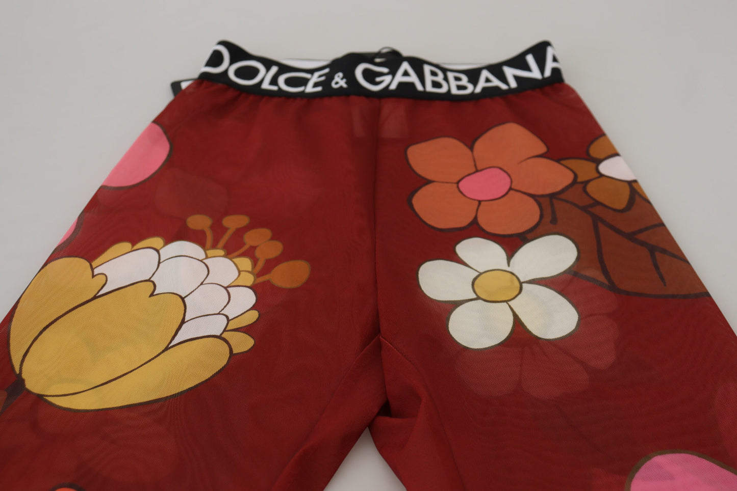 Dolce & Gabbana Floral Red High Waist Leggings IT38 / XS