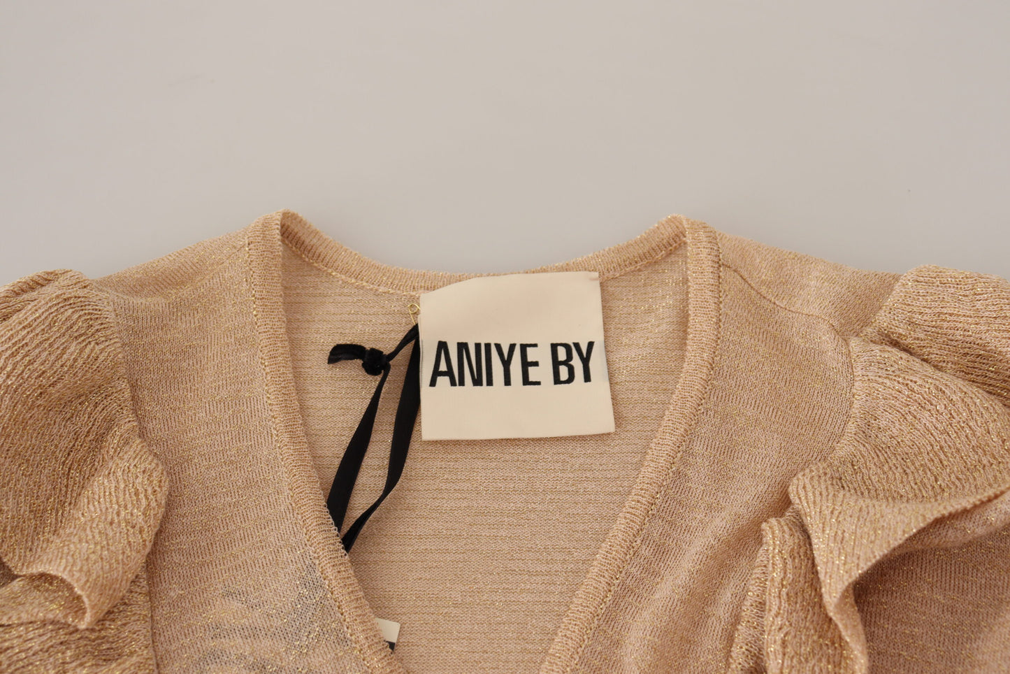 Aniye By Chic Beige Long Sleeve Open Front  IT40 | S