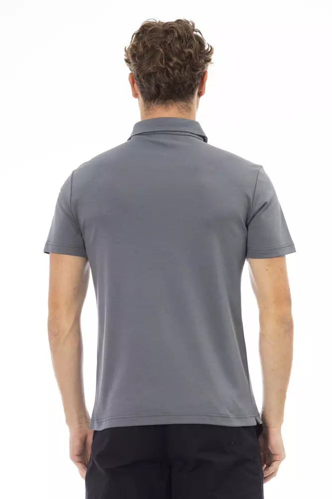 Baldinini Trend Gray Cotton Men Polo Shirt