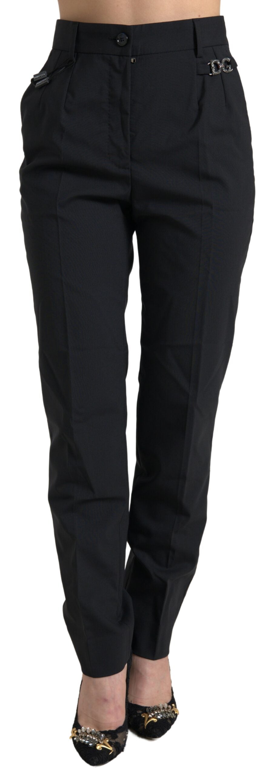 Dolce & Gabbana Elegant High-Waist Tapered Wool Pants IT38 / XS