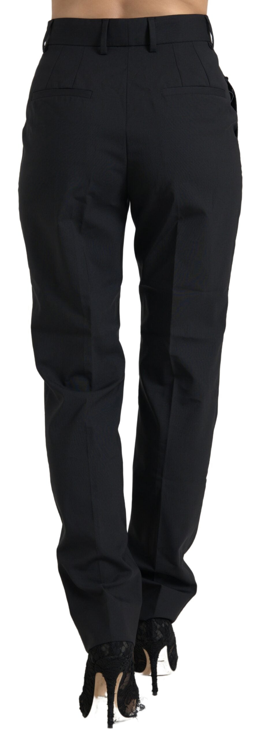 Dolce & Gabbana Elegant High-Waist Tapered Wool Pants IT38 / XS