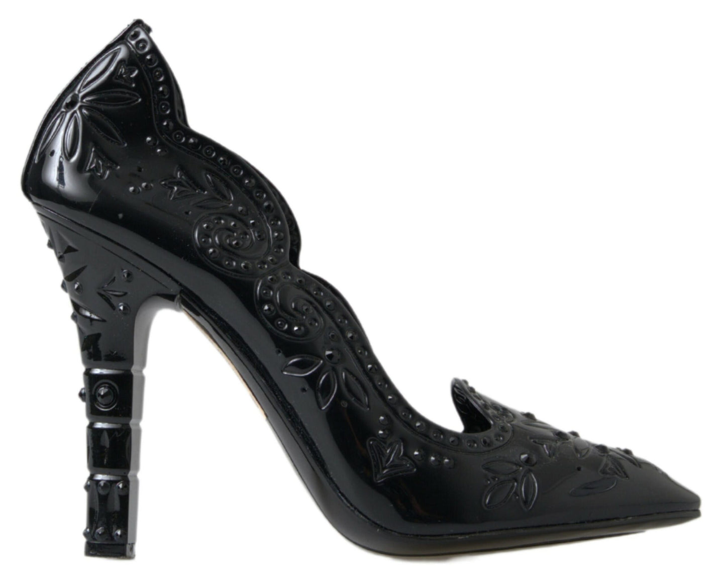 Dolce & Gabbana Elegant Black Crystal Cinderella Pumps EU39 / US8.5