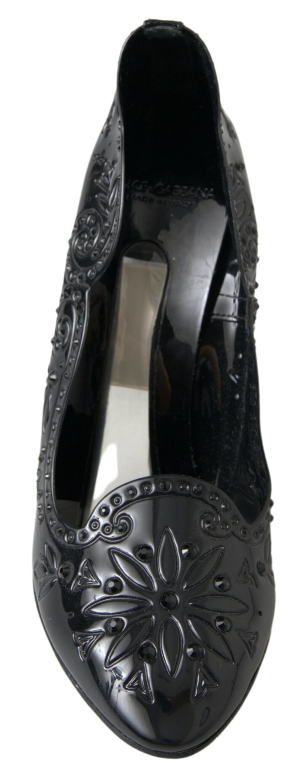 Dolce & Gabbana Elegant Black Crystal Cinderella Pumps EU39 / US8.5