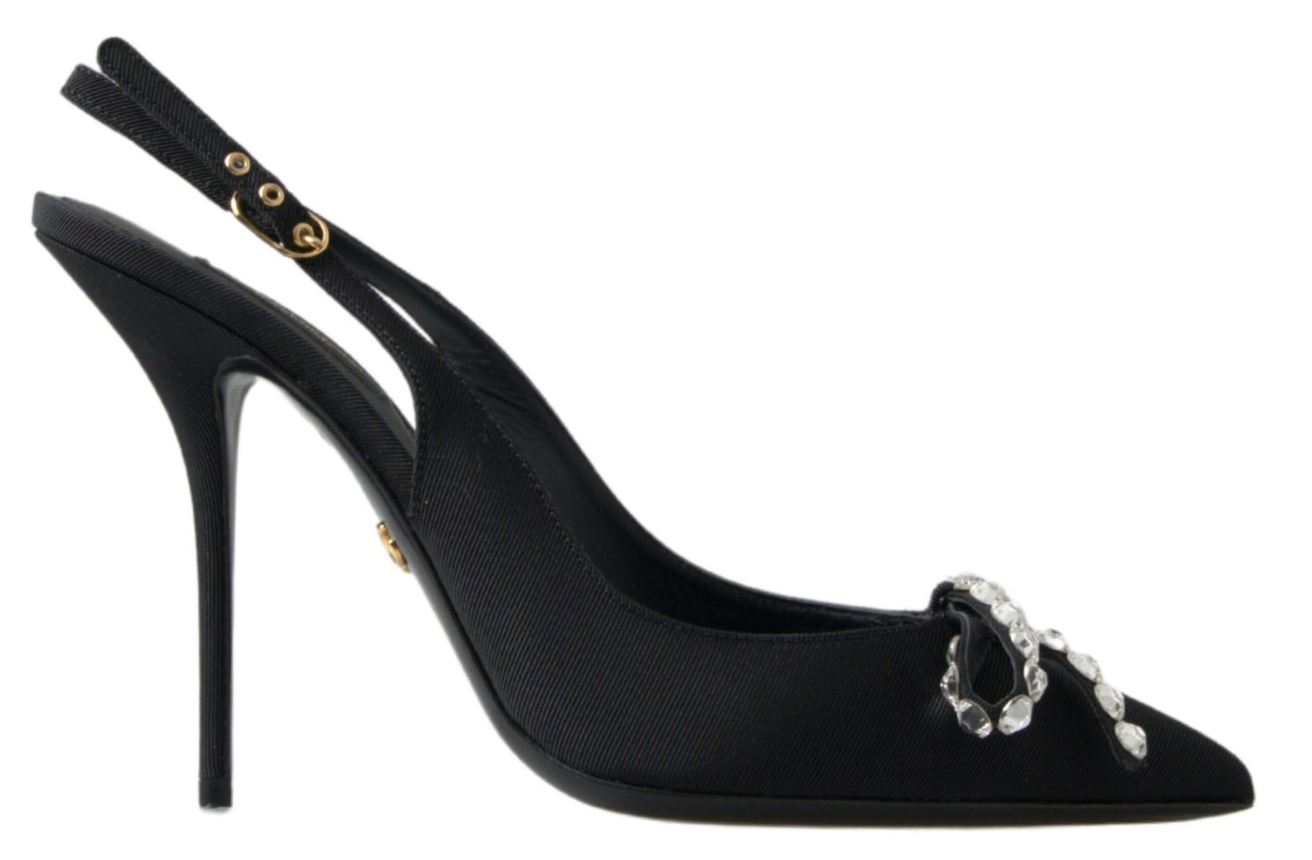 Dolce & Gabbana Embellished Black Slingback Heels Pumps EU39.5 / US9