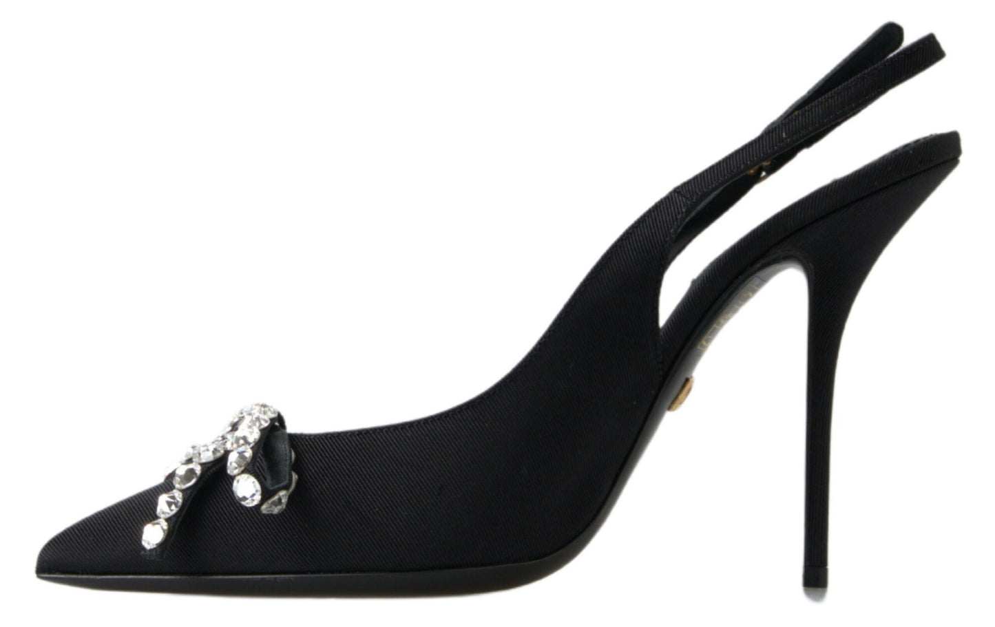 Dolce & Gabbana Embellished Black Slingback Heels Pumps EU39.5 / US9