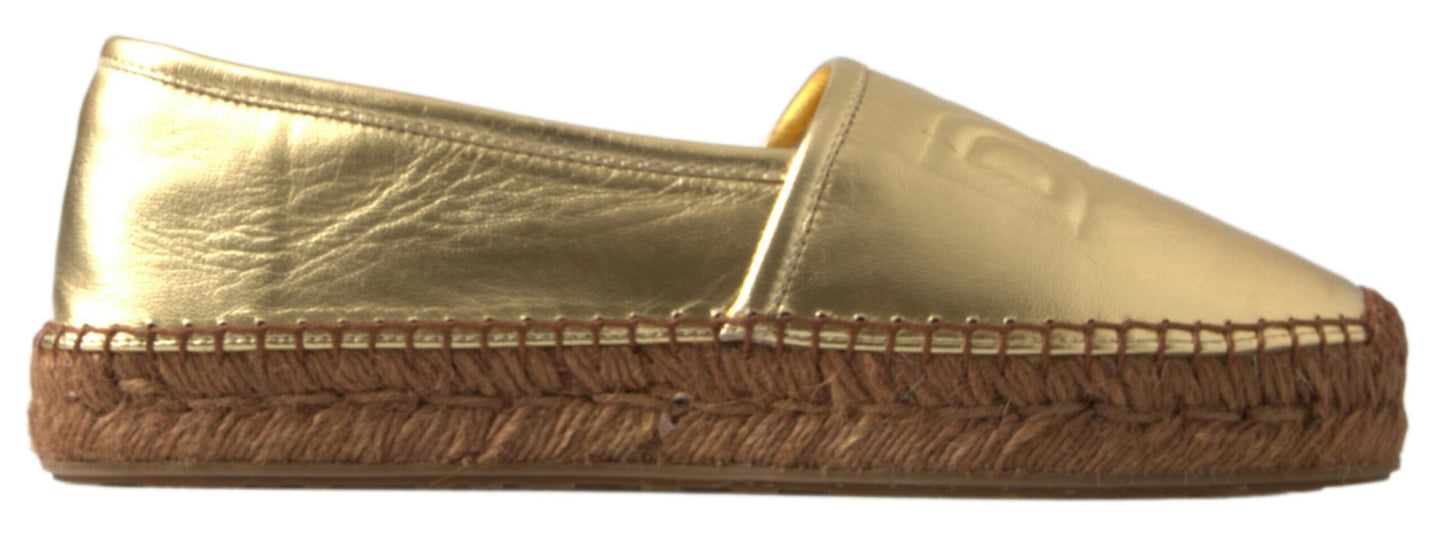 Dolce & Gabbana Golden Elegance Leather Espadrilles EU35 / US4.5