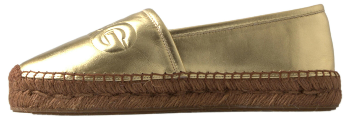 Dolce & Gabbana Golden Elegance Leather Espadrilles EU35 / US4.5