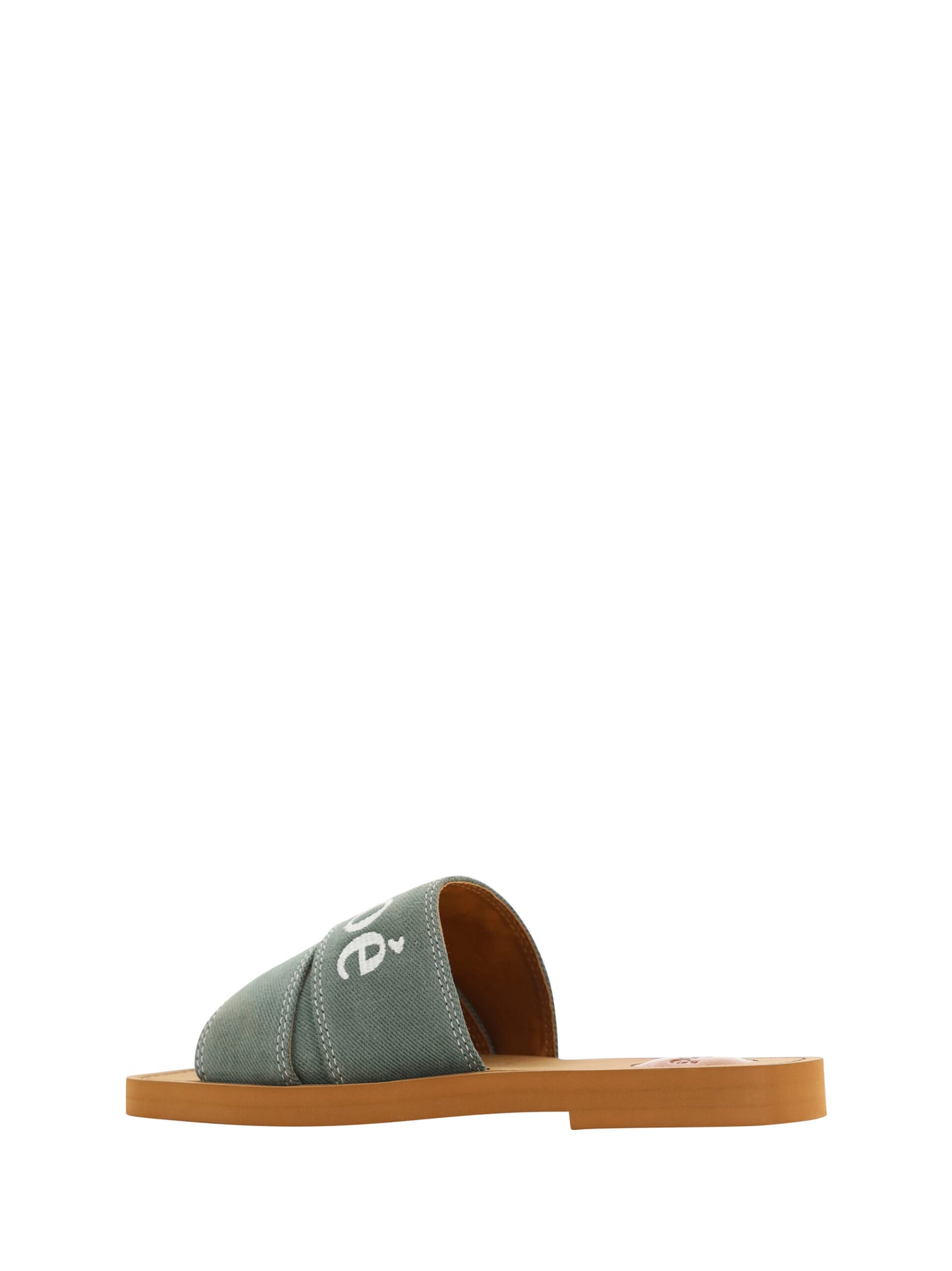 Chloé Elegant Forest Green Cotton Slides EU36 | US6