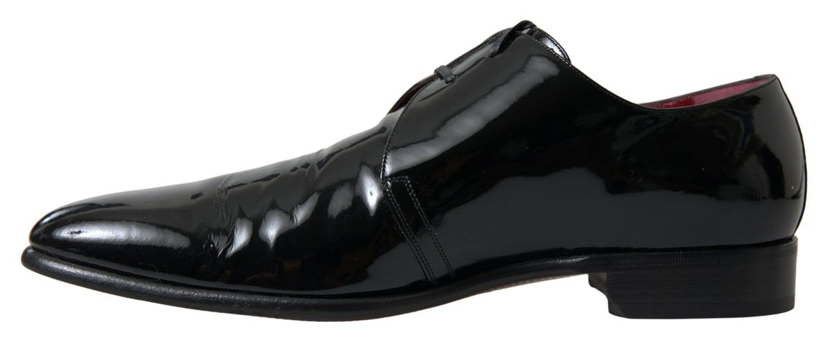 Dolce & Gabbana Elegant Black Patent Leather Formal Men's Shoes EU44 / US11