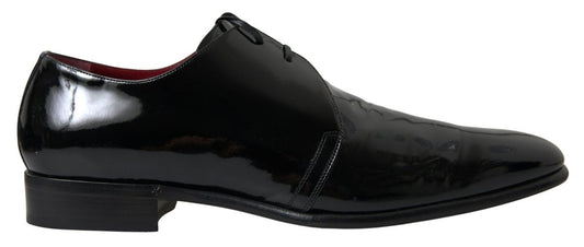 Dolce & Gabbana Elegant Black Patent Leather Formal Men's Shoes EU44 / US11