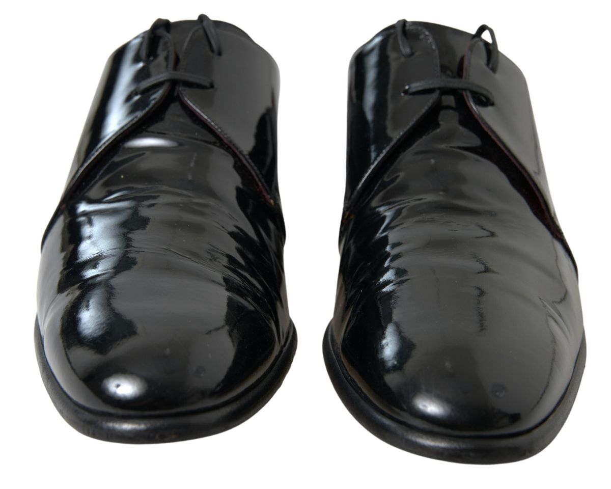 Dolce & Gabbana Elegant Black Patent Leather Formal Men's Shoes EU44 / US11