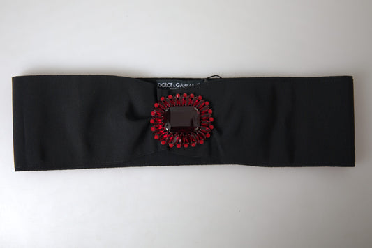 Dolce & Gabbana Exquisite Embellished Black Belt IT46 / XL