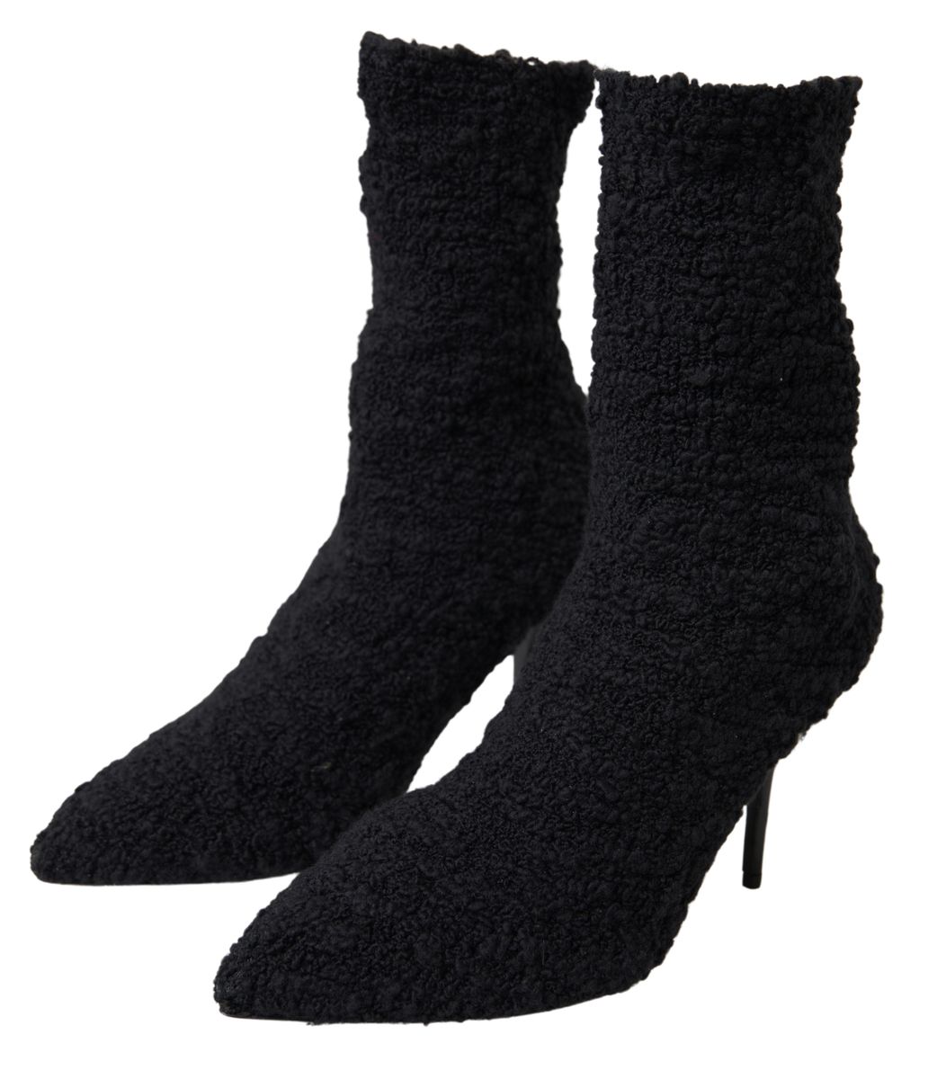 Dolce & Gabbana Elegant Virgin Wool Mid Calf Boots EU38.5 / US8