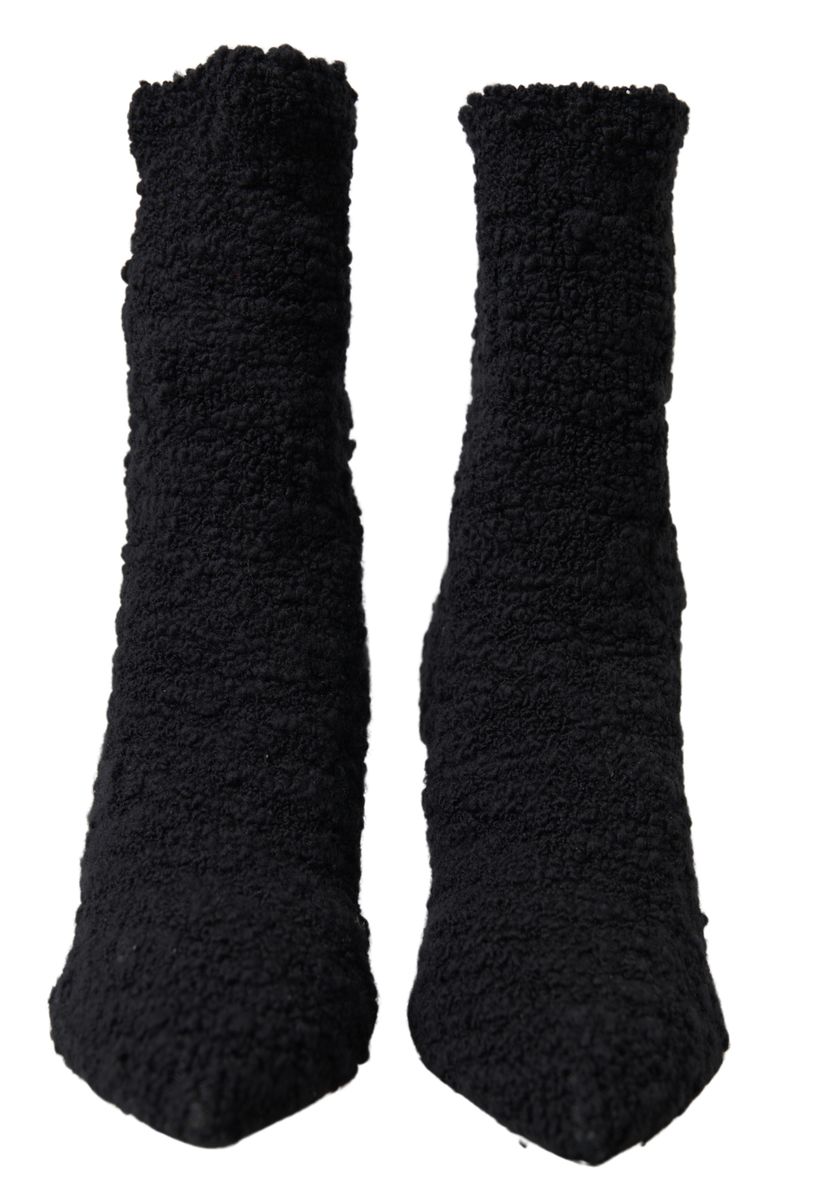 Dolce & Gabbana Elegant Virgin Wool Mid Calf Boots EU38.5 / US8