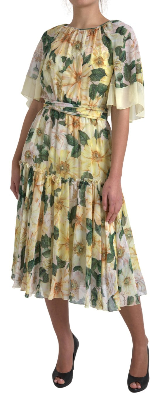 Dolce & Gabbana Elegant Silk Floral Maxi Dress IT44 | L