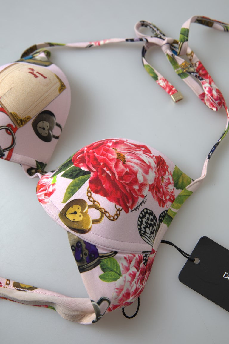 Dolce & Gabbana Chic Floral Bikini Top Elegance IT1 / XS