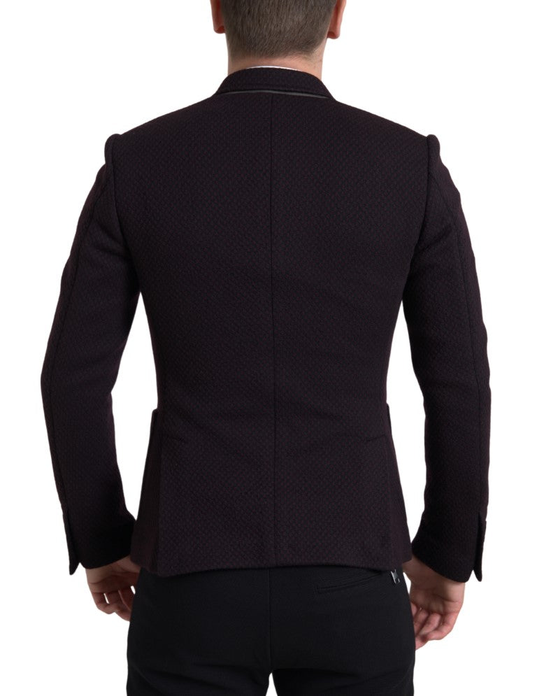 Dolce & Gabbana Elegant Purple Double Breasted Wool Blazer IT48 / M