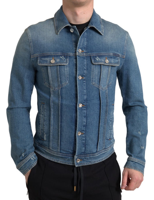 Dolce & Gabbana Elegant Blue Denim Stretch Jacket IT50 / L