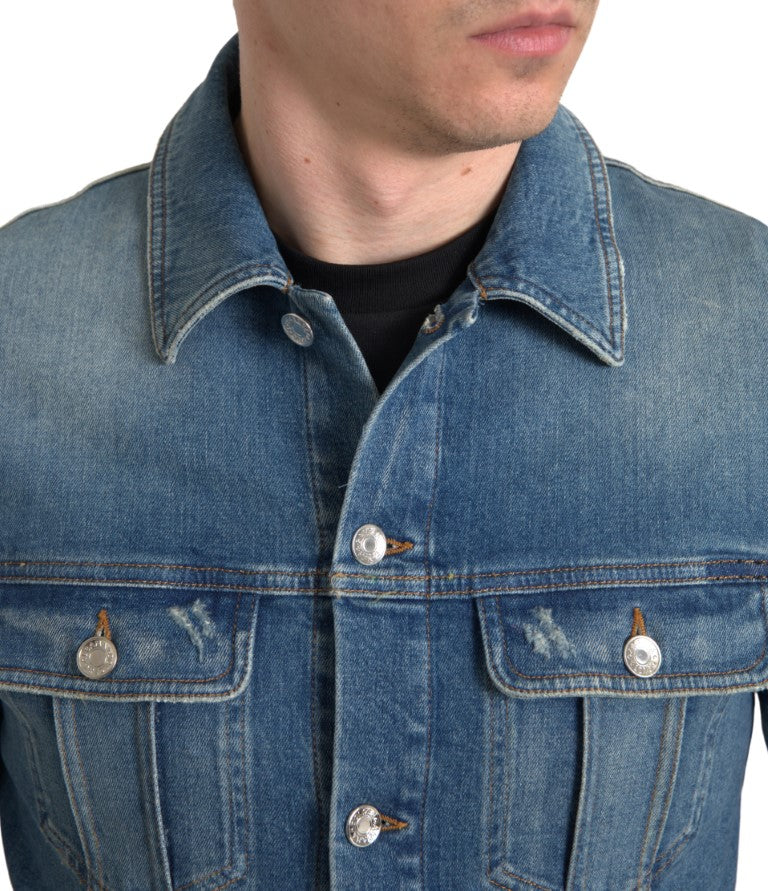 Dolce & Gabbana Elegant Blue Denim Stretch Jacket IT50 / L