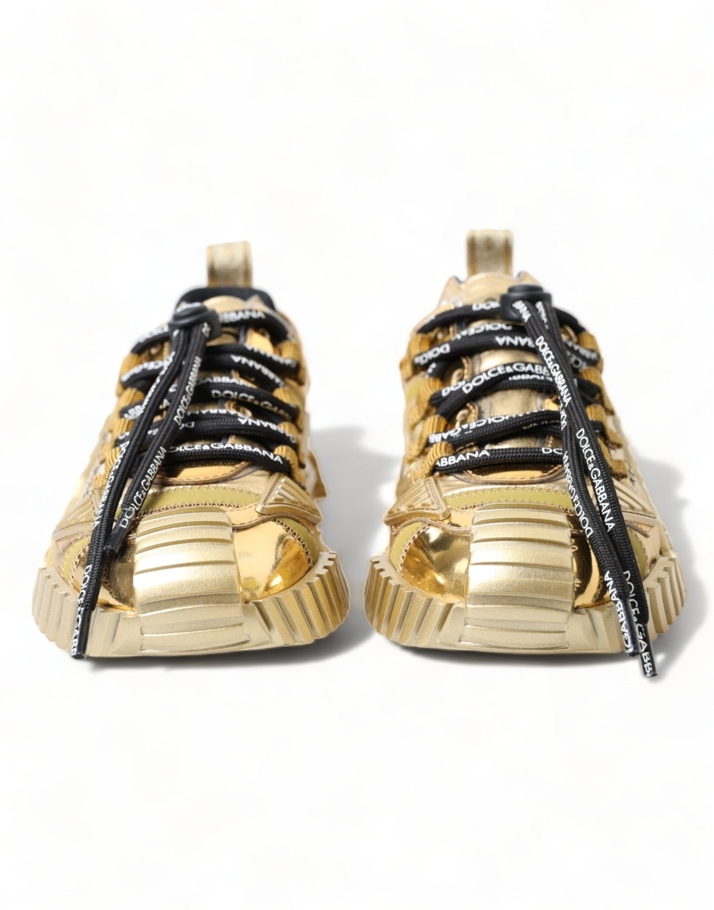 Dolce & Gabbana Gleaming Gold-Toned Luxury Sneakers EU35 / US4.5