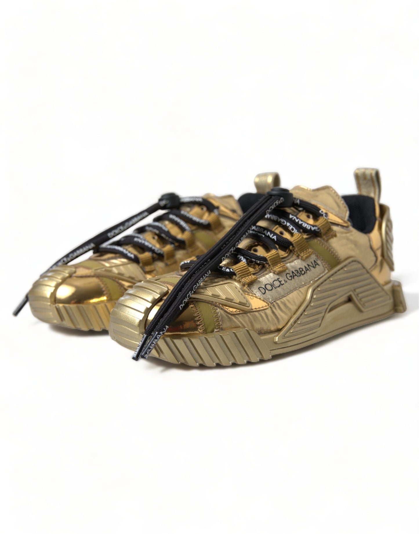 Dolce & Gabbana Gleaming Gold-Toned Luxury Sneakers EU35 / US4.5