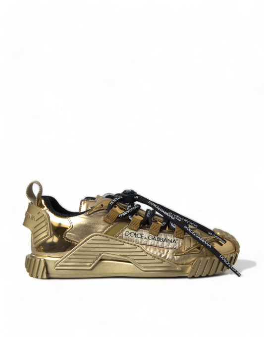 Dolce & Gabbana Gleaming Gold-Toned Luxury Sneakers EU35 / US4.5