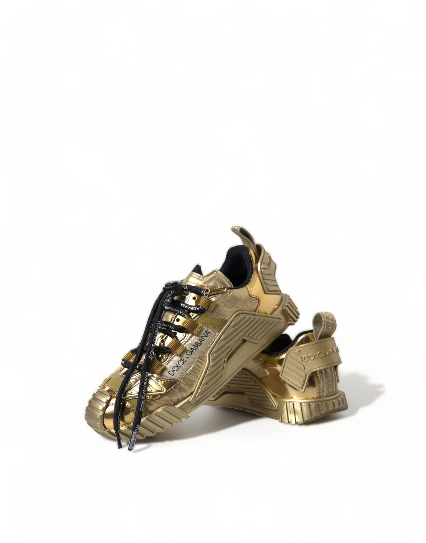 Dolce & Gabbana Gleaming Gold-Toned Luxury Sneakers EU35 / US4.5