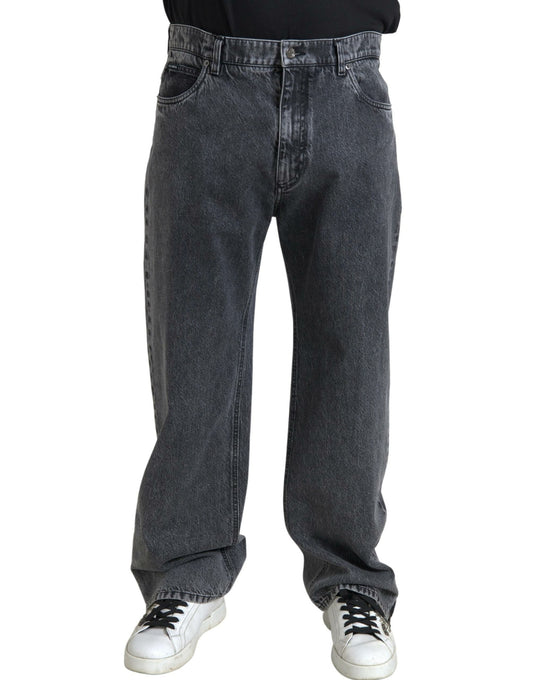 Dolce & Gabbana Elegant Dark Grey Straight Denim Jeans IT48 / M