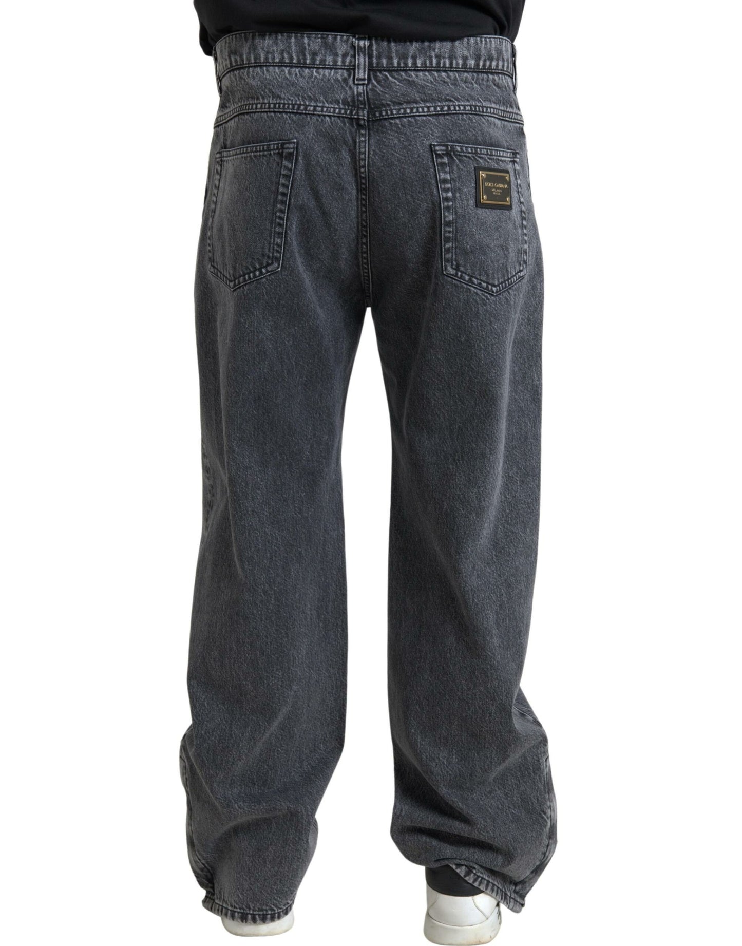 Dolce & Gabbana Elegant Dark Grey Straight Denim Jeans IT48 / M