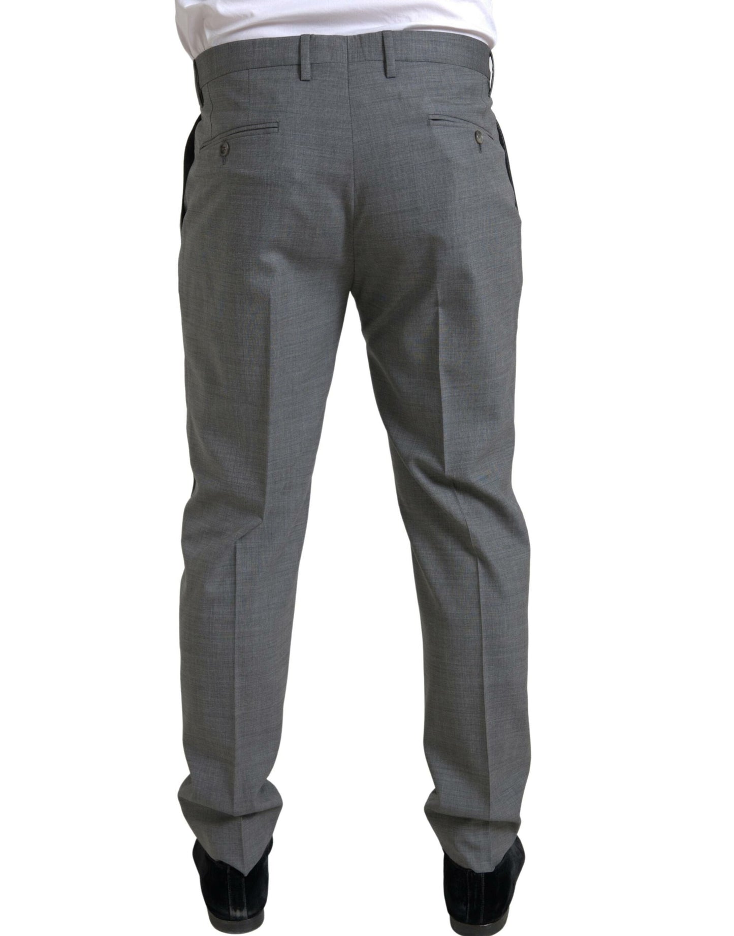 Dolce & Gabbana Elegant Skinny Wool Dress Pants in Grey IT48 / M