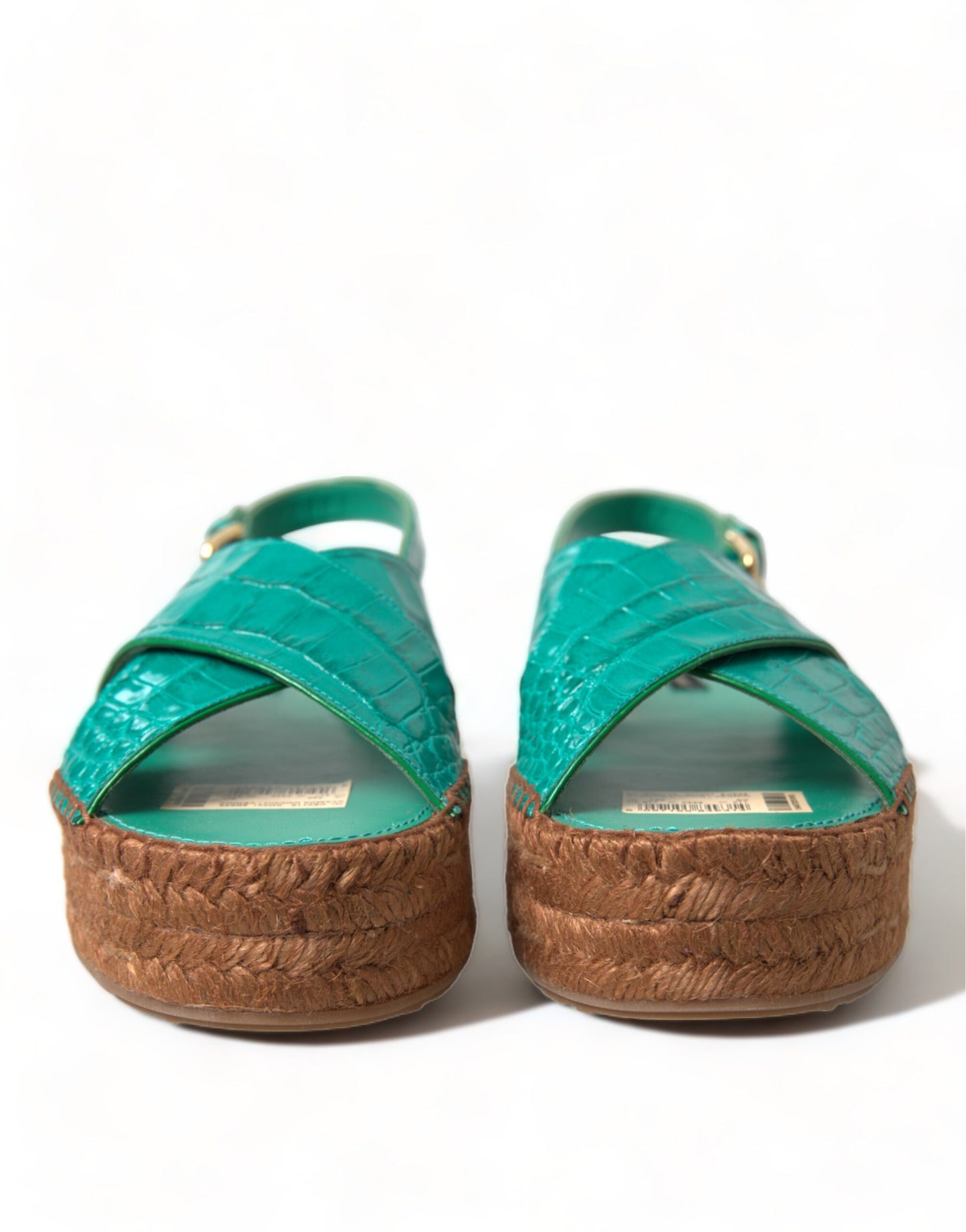 Dolce & Gabbana Elegant Green Espadrille Platform  Sandals EU39 / US8.5