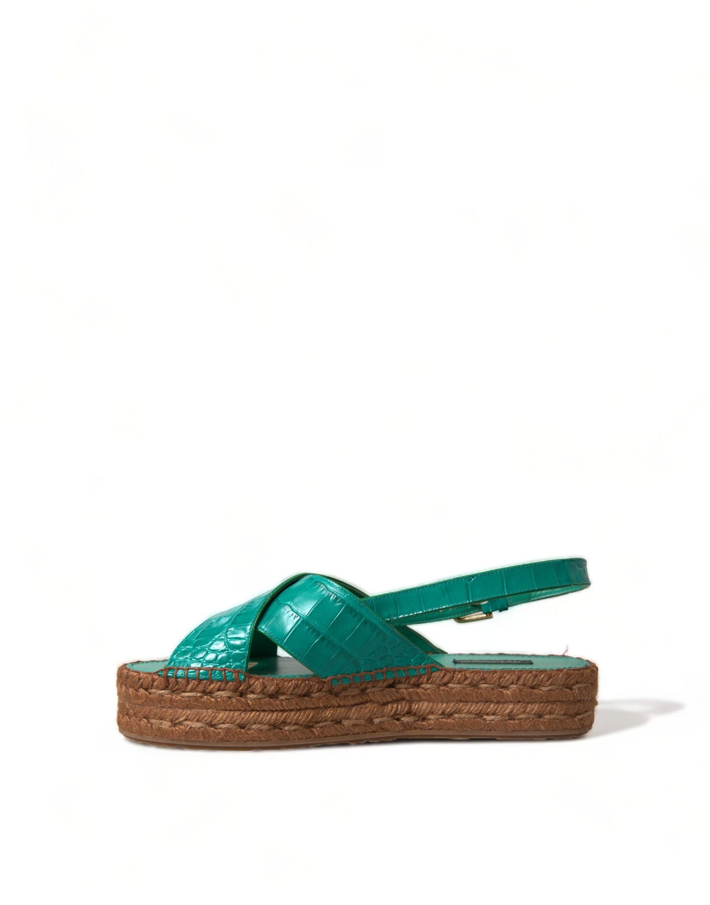 Dolce & Gabbana Elegant Green Espadrille Platform  Sandals EU39 / US8.5