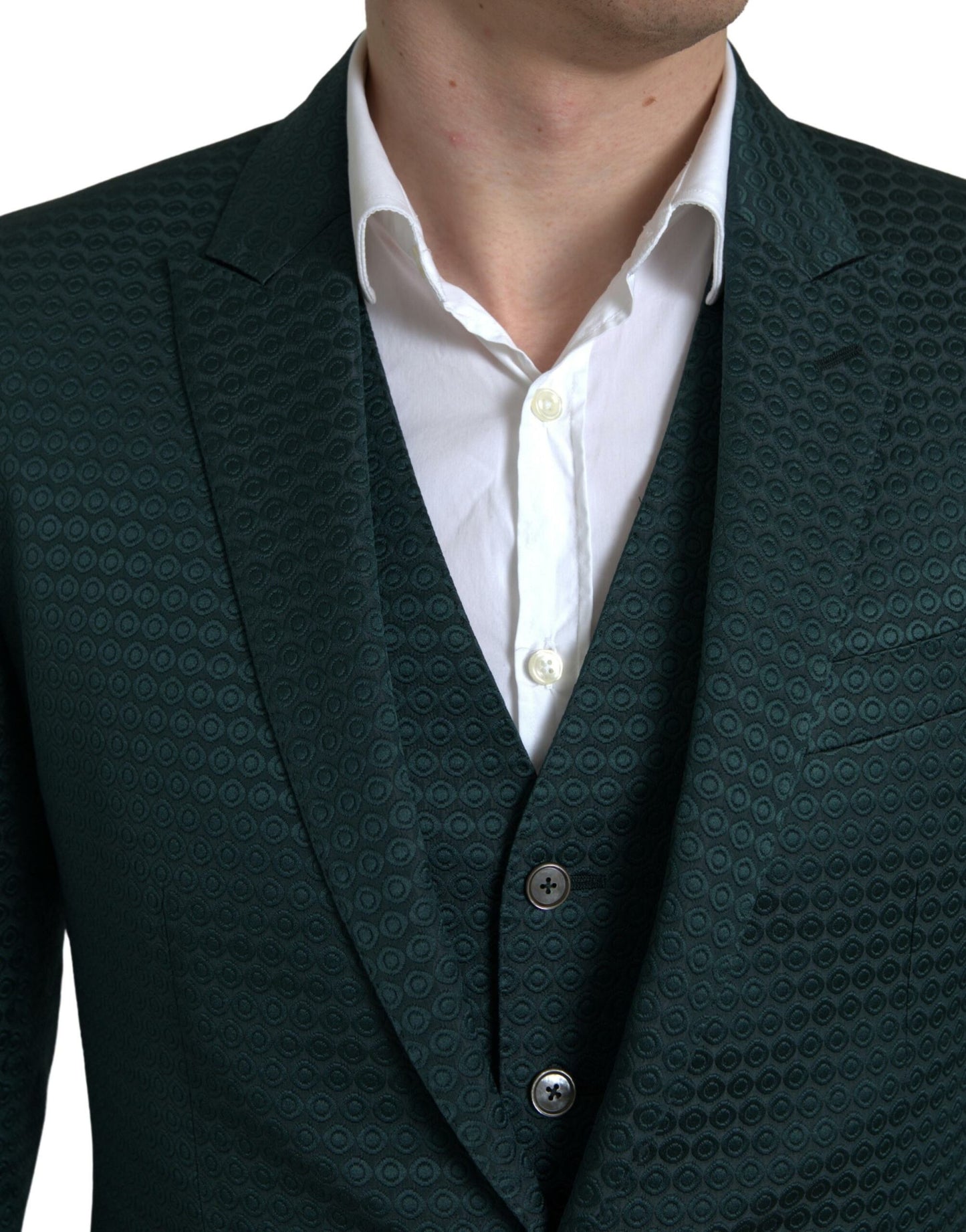 Dolce & Gabbana Emerald Elegance Slim Fit 3-Piece Suit IT44 / XS