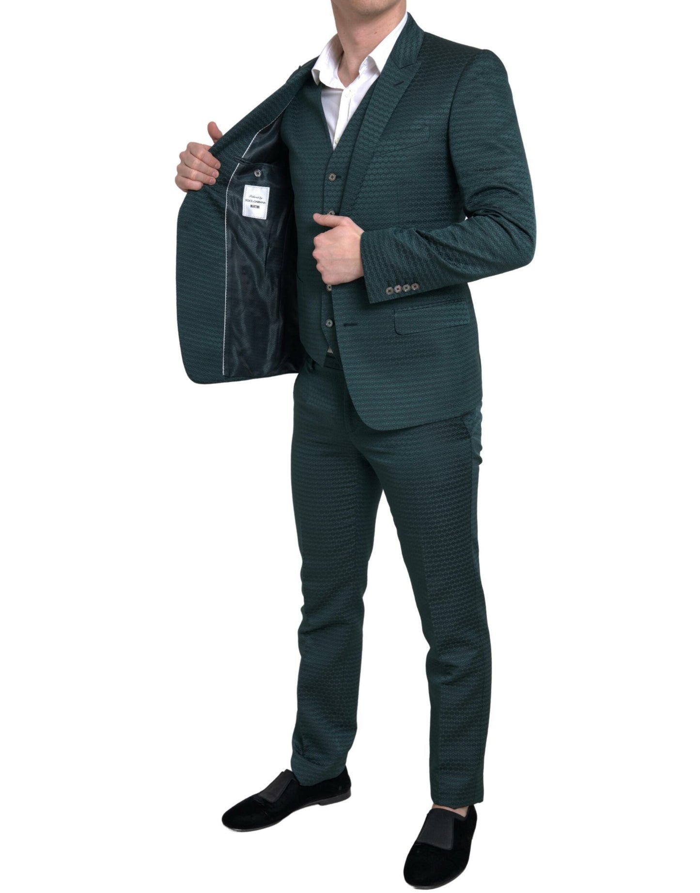 Dolce & Gabbana Emerald Elegance Slim Fit 3-Piece Suit IT44 / XS