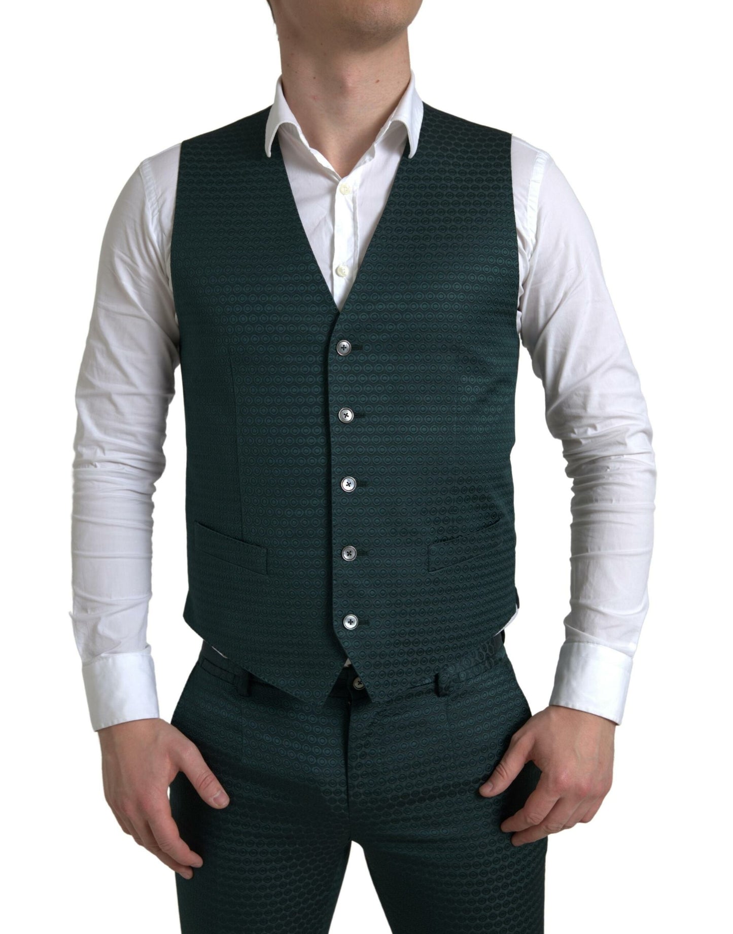 Dolce & Gabbana Emerald Elegance Slim Fit 3-Piece Suit IT44 / XS