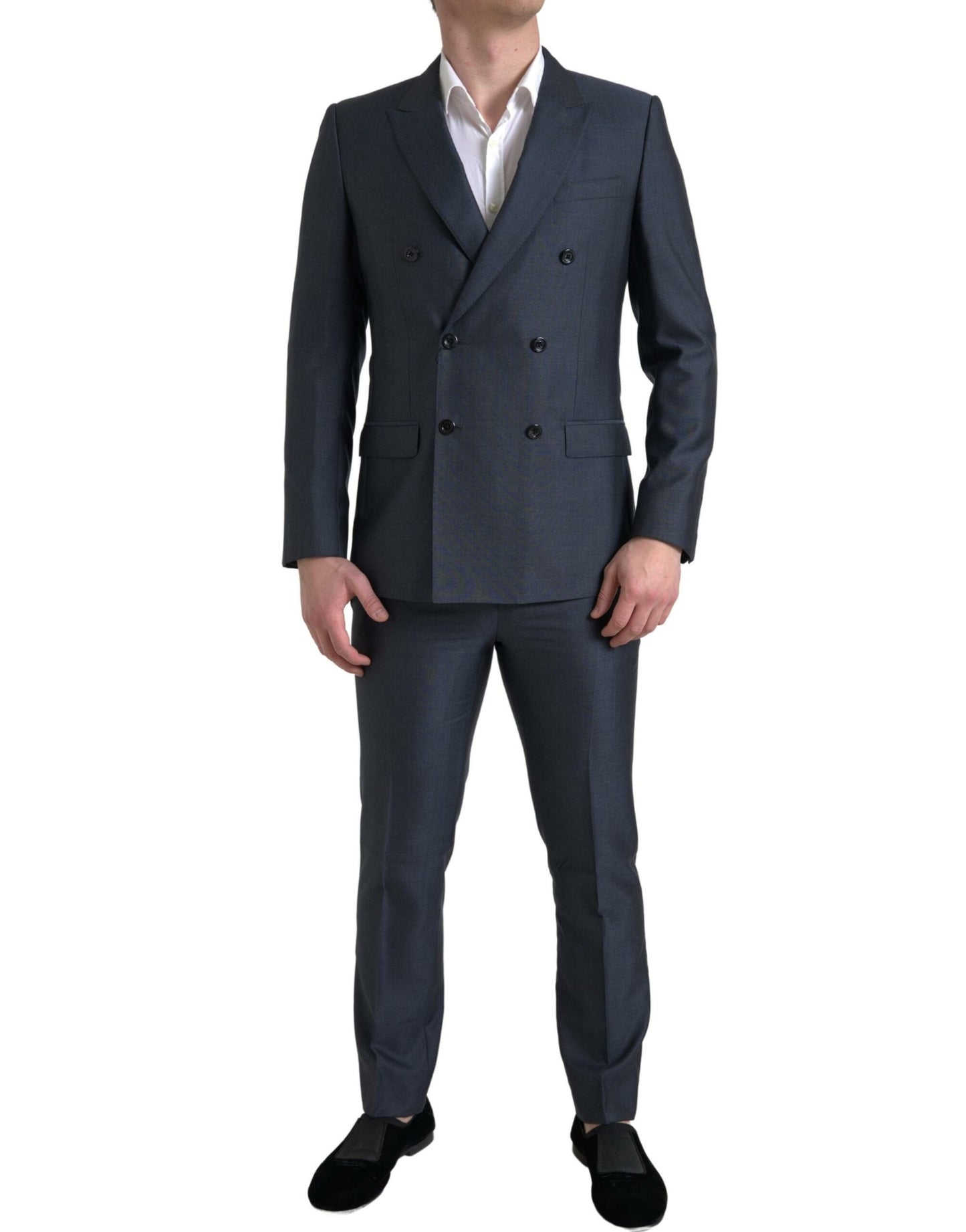 Dolce & Gabbana Elegant Blue Silk Blend Martini Suit IT48 / M