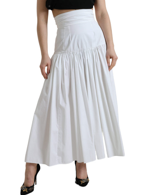 Dolce & Gabbana Elegant High Waist Cotton Maxi Skirt IT40 / S