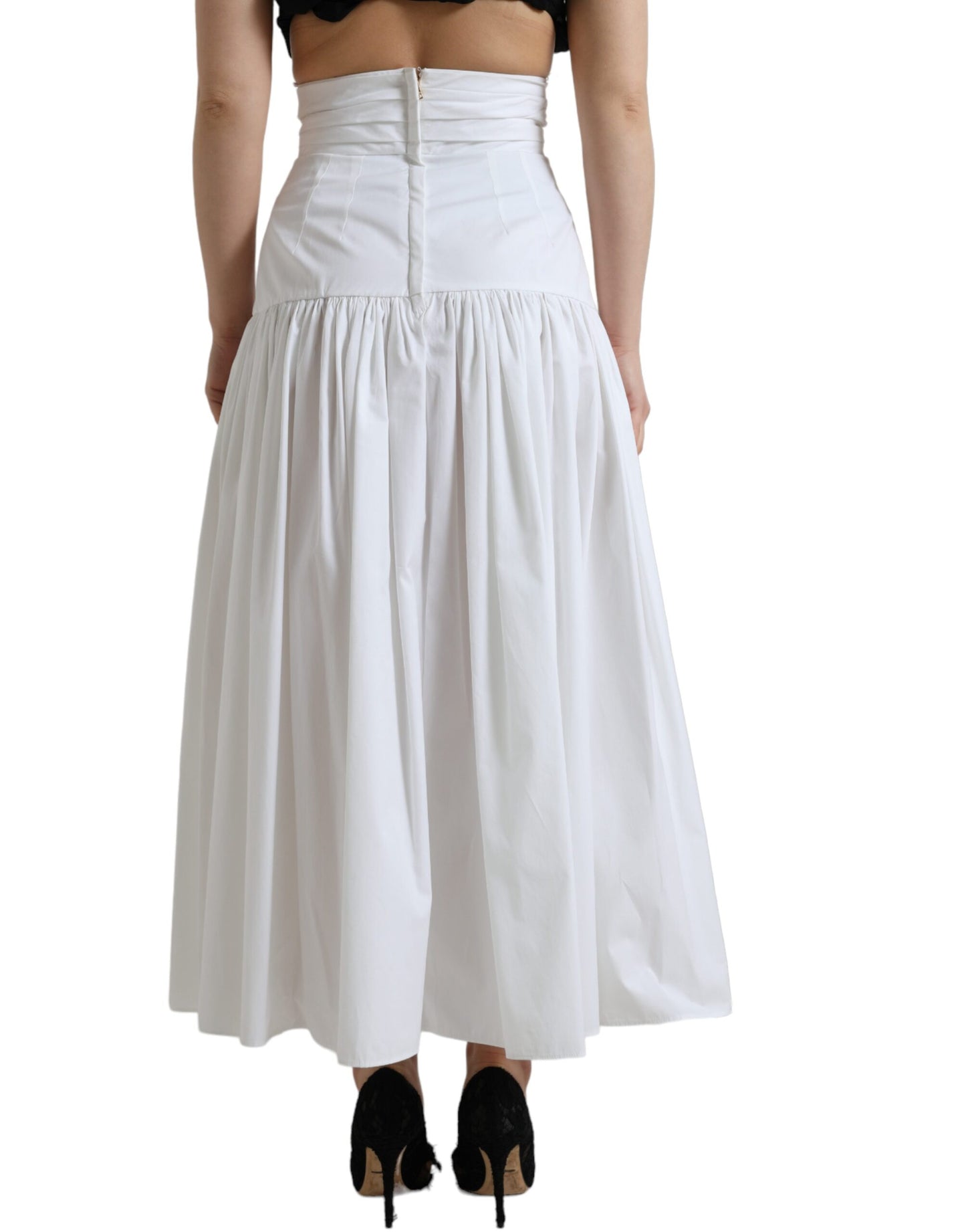 Dolce & Gabbana Elegant High Waist Cotton Maxi Skirt IT40 / S