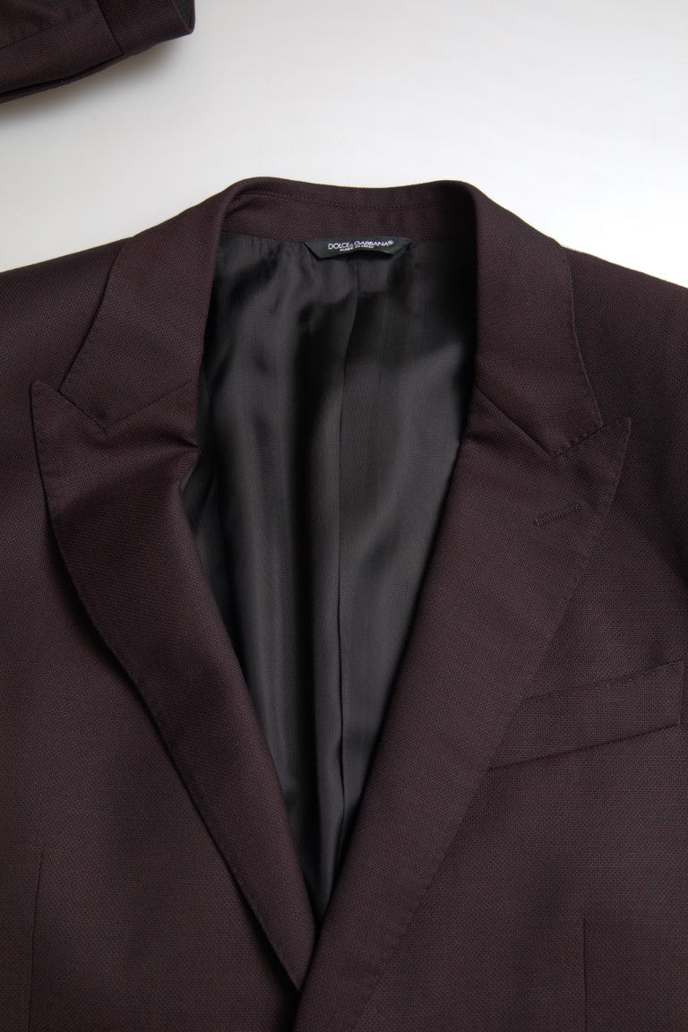 Dolce & Gabbana Maroon Martini Slim Fit 2-Piece Suit IT52 / L