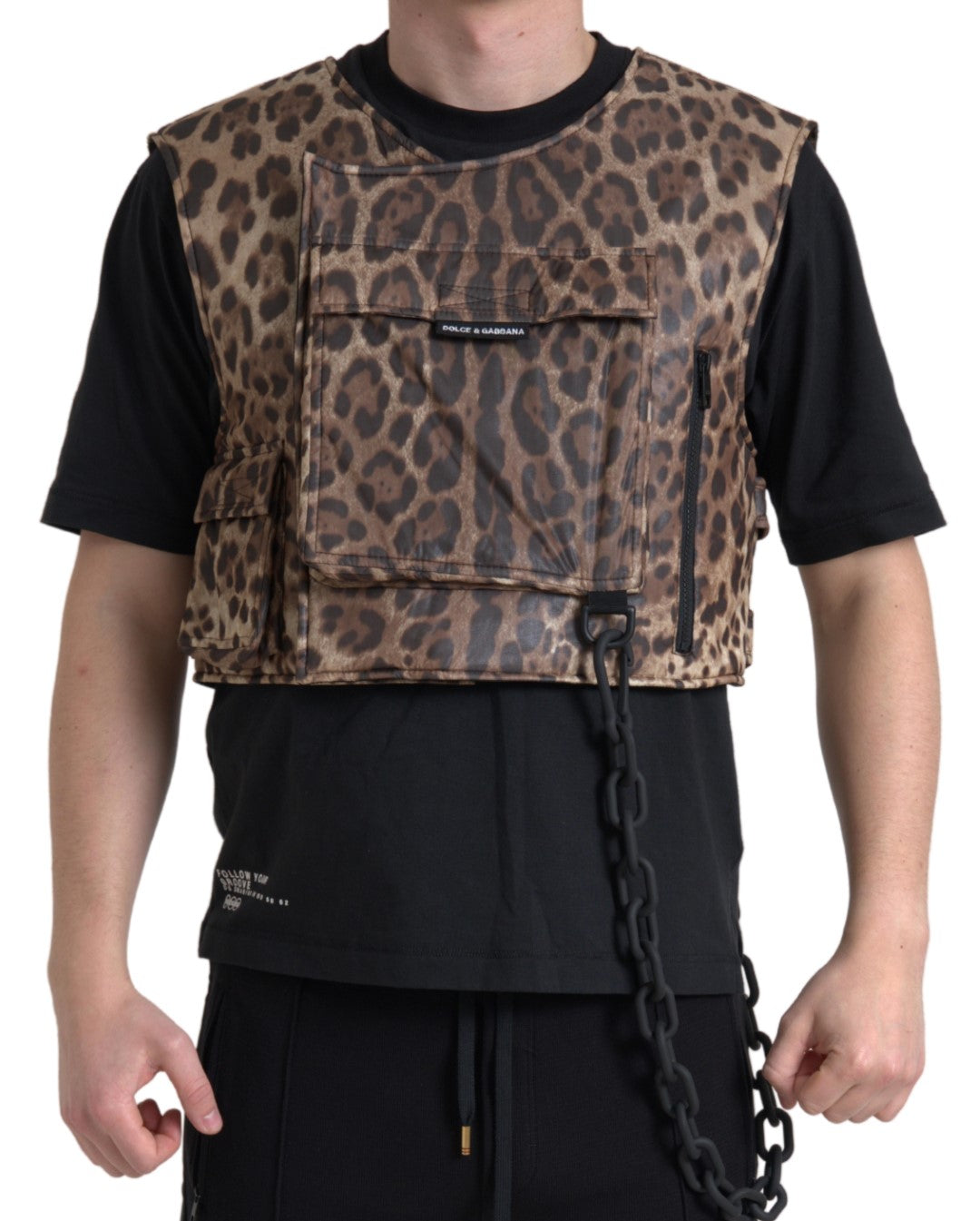 Dolce & Gabbana Silk Leopard Vest Exclusive Sportswear IT46 / S