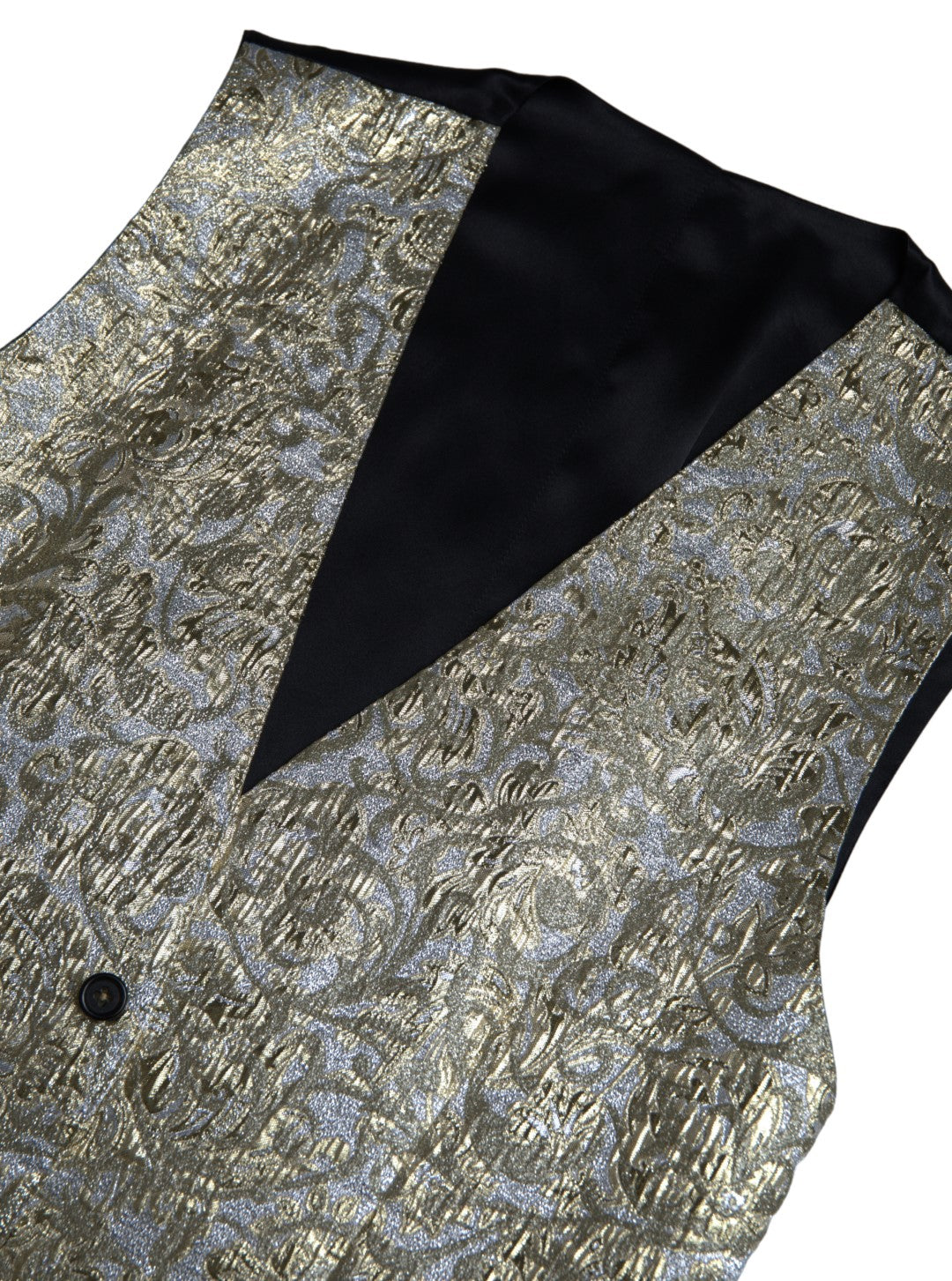 Dolce & Gabbana Elegant Gold Silk Formal Vest IT48 / M