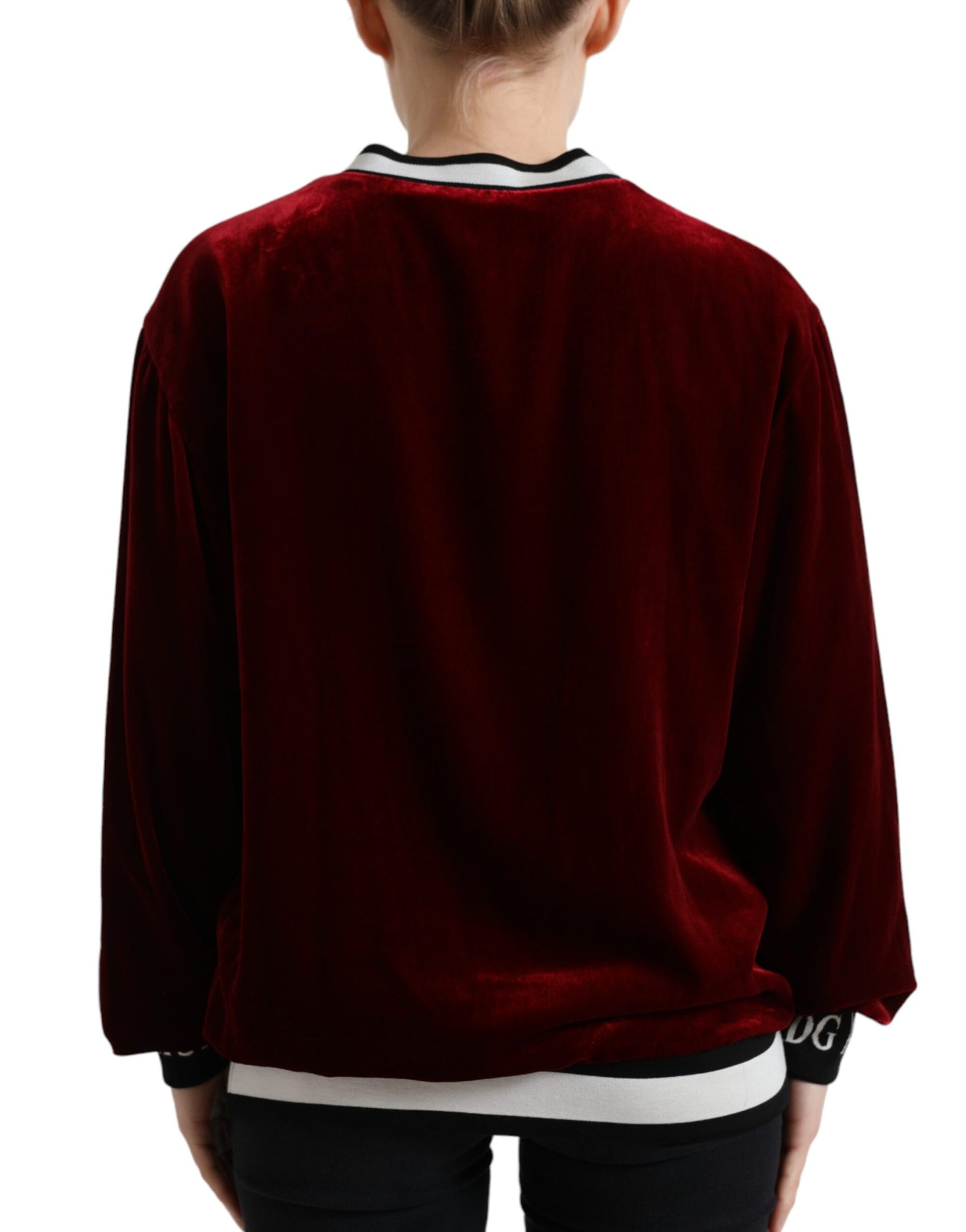 Dolce & Gabbana Elegant Bordeaux Silk-Blend Sweater IT36 / XXS