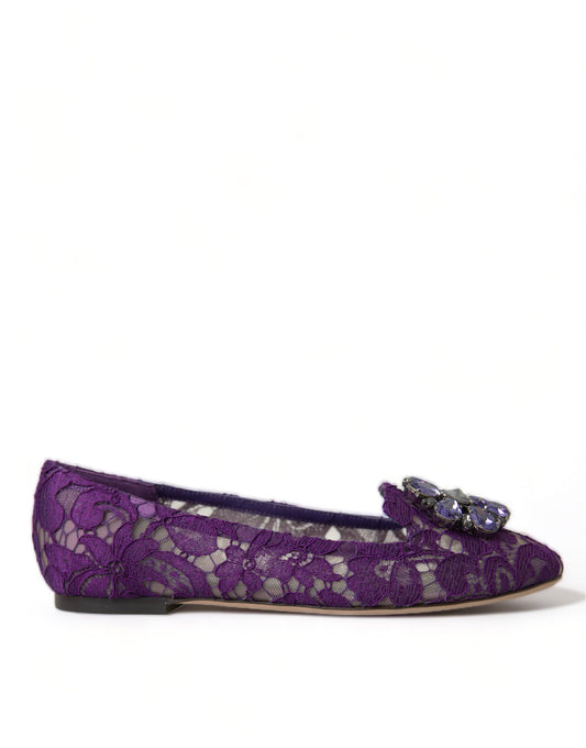 Dolce & Gabbana Elegant Floral Lace Vally Flat Shoes EU37 / US6.5