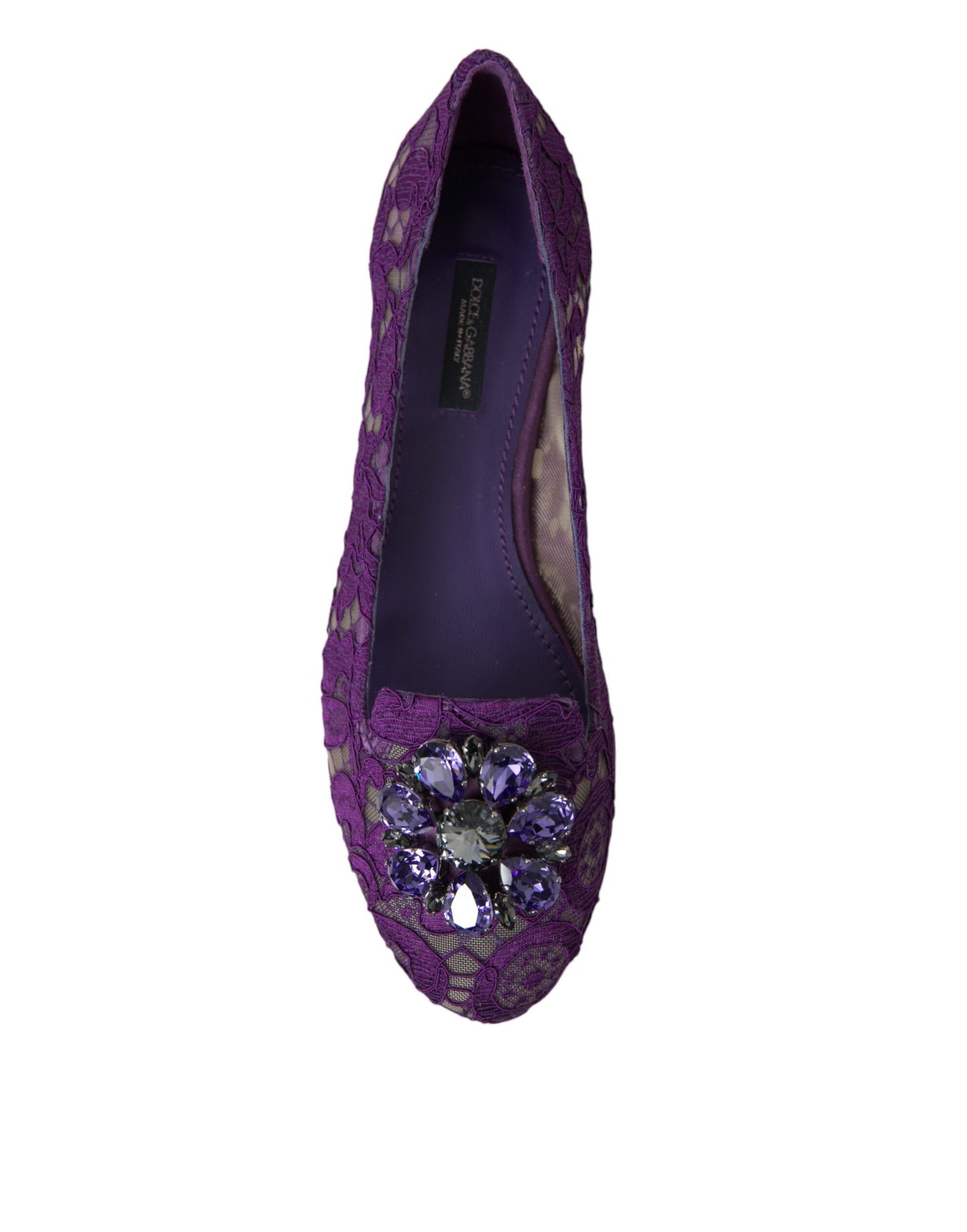 Dolce & Gabbana Elegant Floral Lace Vally Flat Shoes EU37 / US6.5