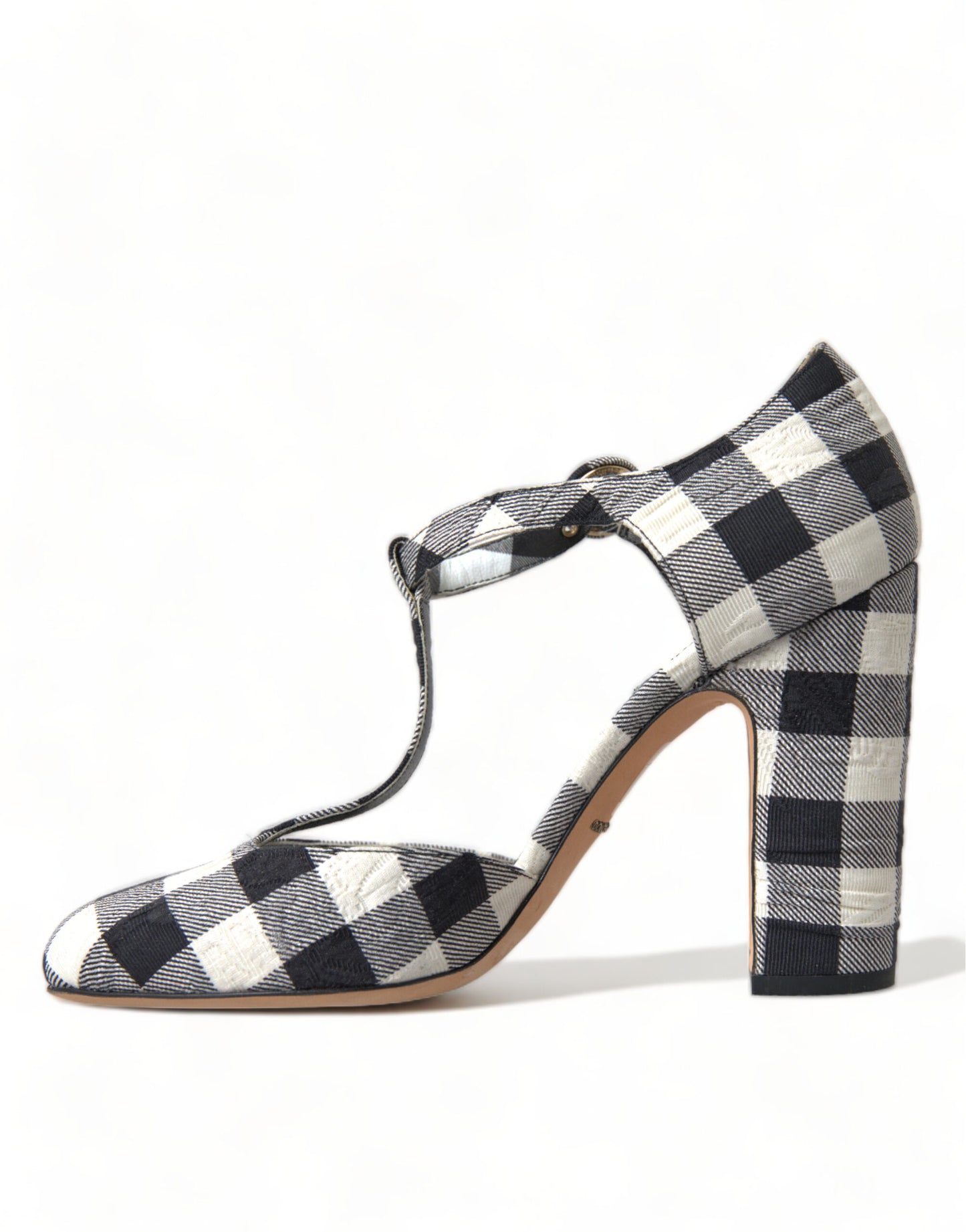 Dolce & Gabbana Chic Gingham T-Strap Pumps: Timeless Mary Jane Heels EU40 / US9.5