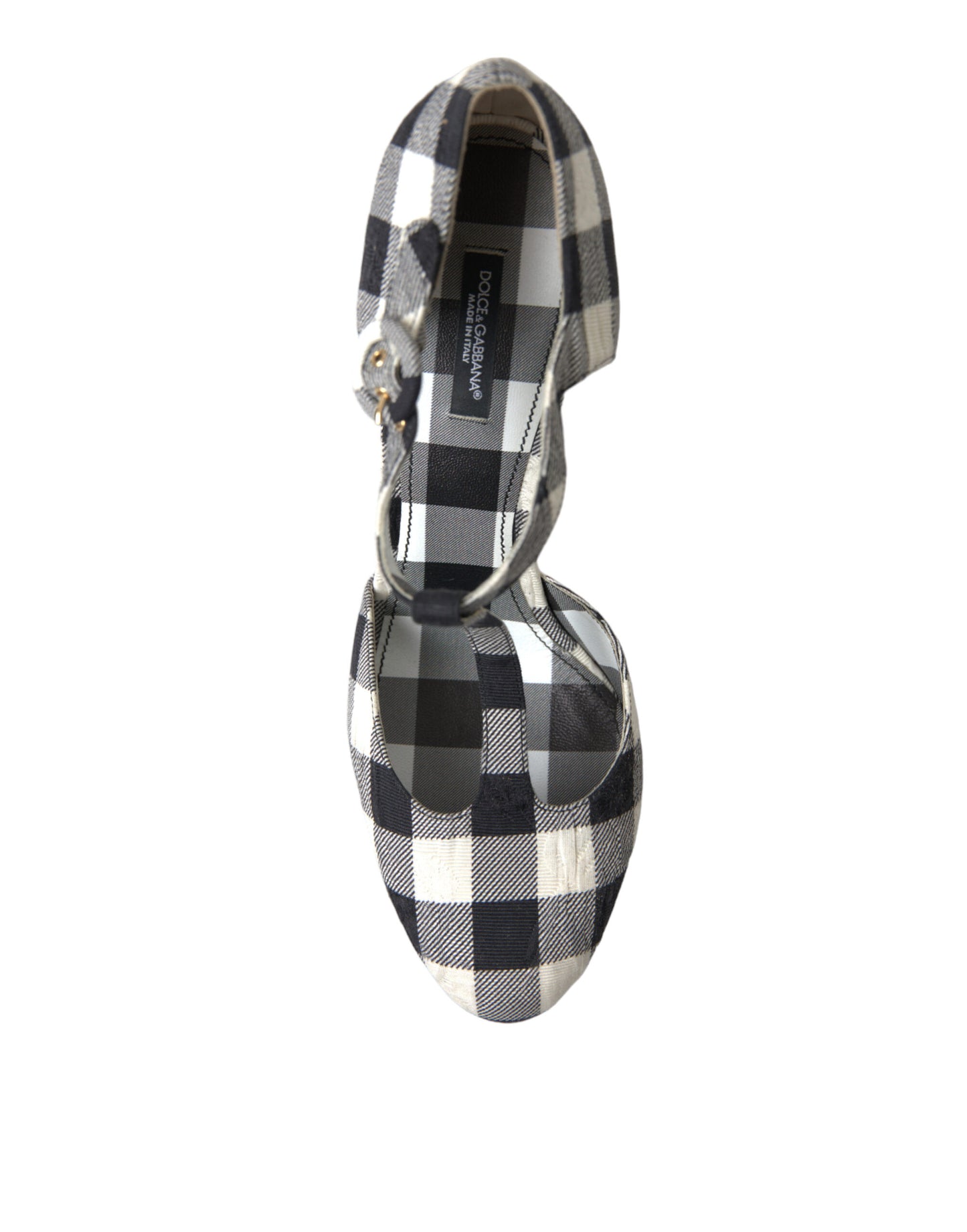 Dolce & Gabbana Chic Gingham T-Strap Pumps: Timeless Mary Jane Heels EU40 / US9.5