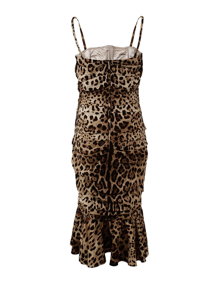 Dolce & Gabbana Elegant Leopard Print Cady Dress IT36 / XS