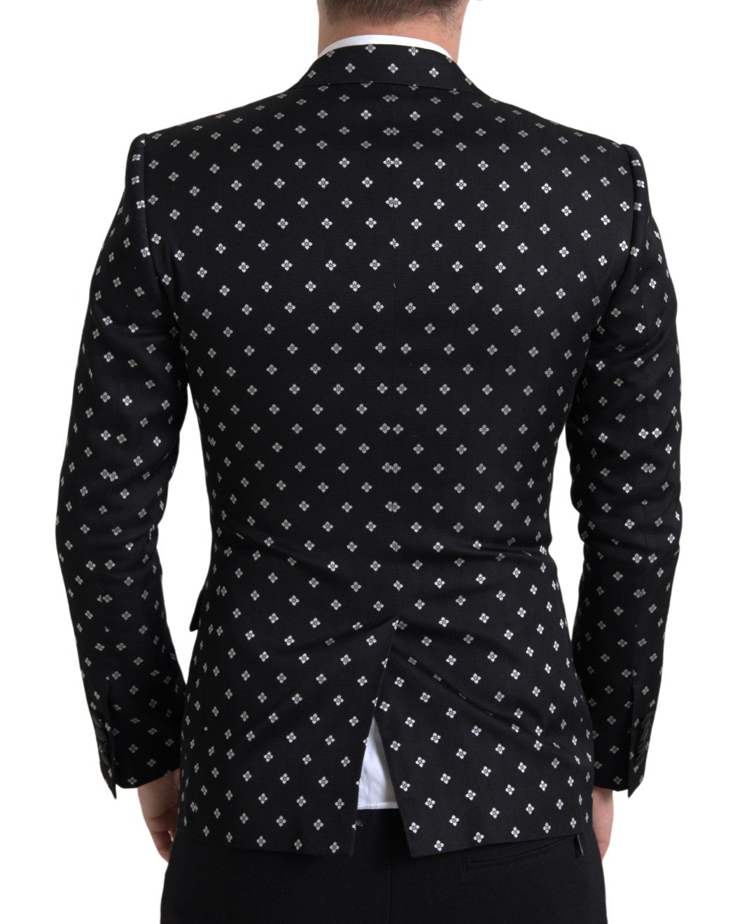 Dolce & Gabbana Elegant Geometric Patterned Slim Blazer IT44 / S