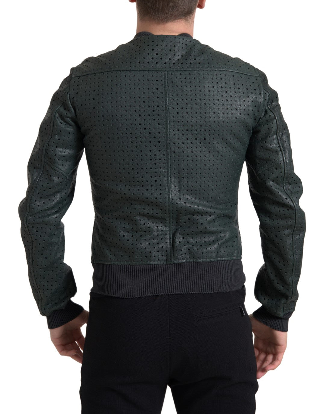 Dolce & Gabbana Emerald Green Goatskin Bomber Jacket